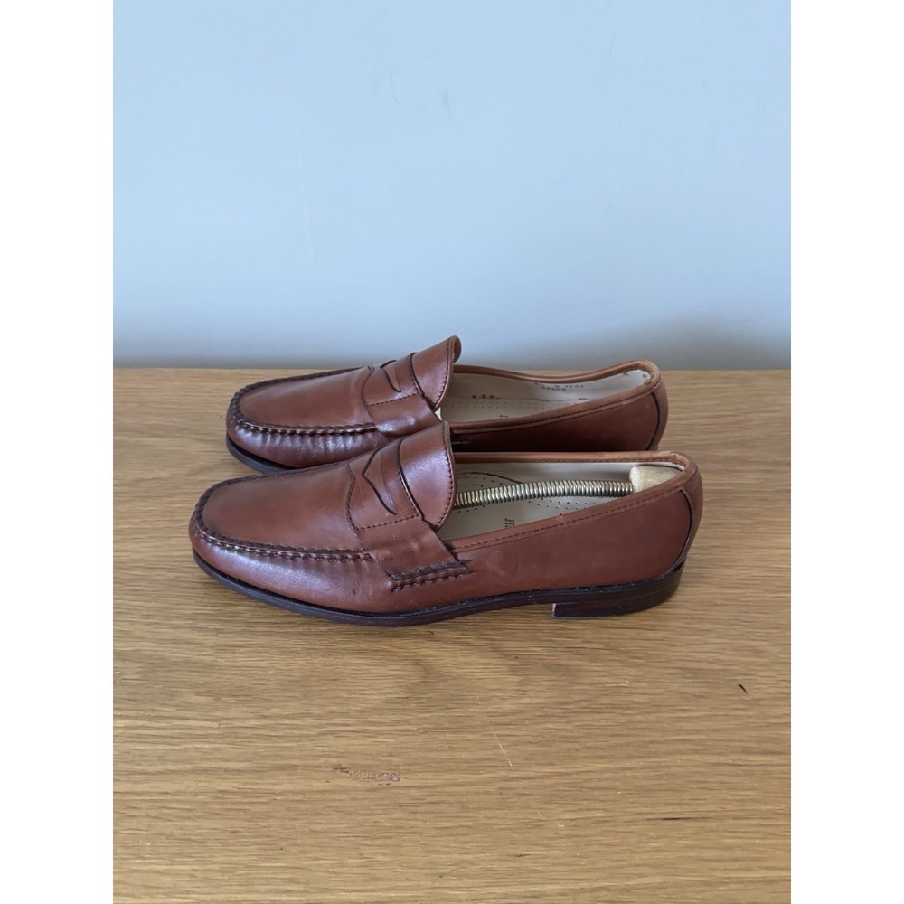 Men's Allen Edmonds Hanover Dress Brown Penny Loafers 8.5 D